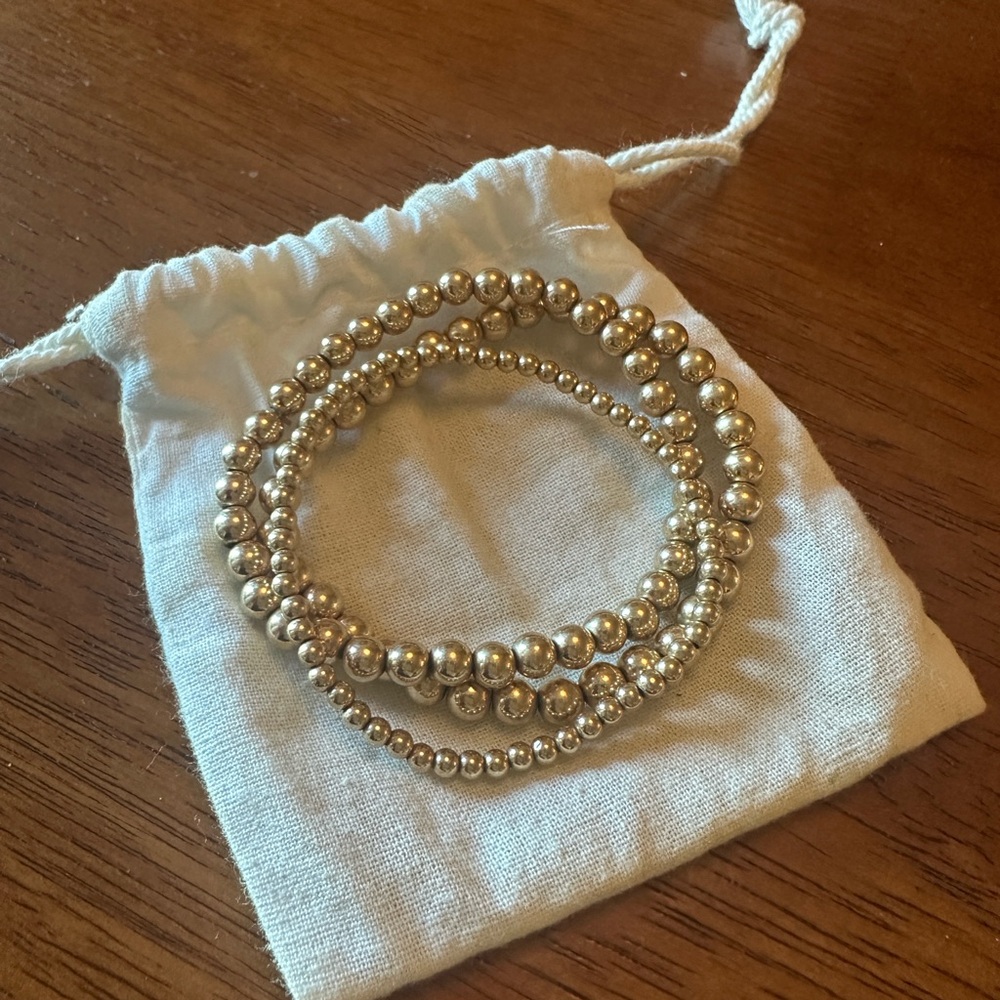 Gold Filled Beaded Bracelet Stack - image 1